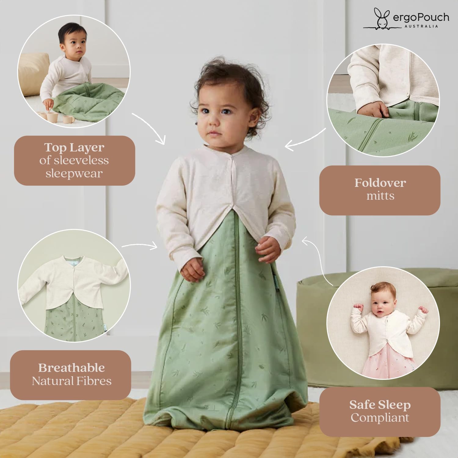 ergoPouch Arm Warmers – Add-On Sleeves to Layer Over Any Arms-Out Sleep Sack or Sleep Suit, Keep Baby’s Arms Warm - Image 4