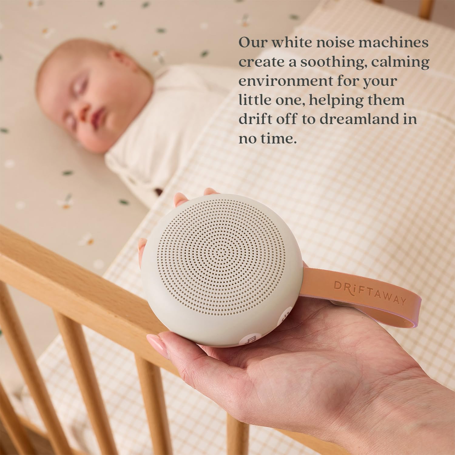 ergoPouch Drift Away White Noise Machine Taupe – Portable Sound Therapy for Baby & Adult, 7 Soothing Sounds, Rechargeable Battery, Adjustable Light - Home, Travel, and Registry Gift - Image 5