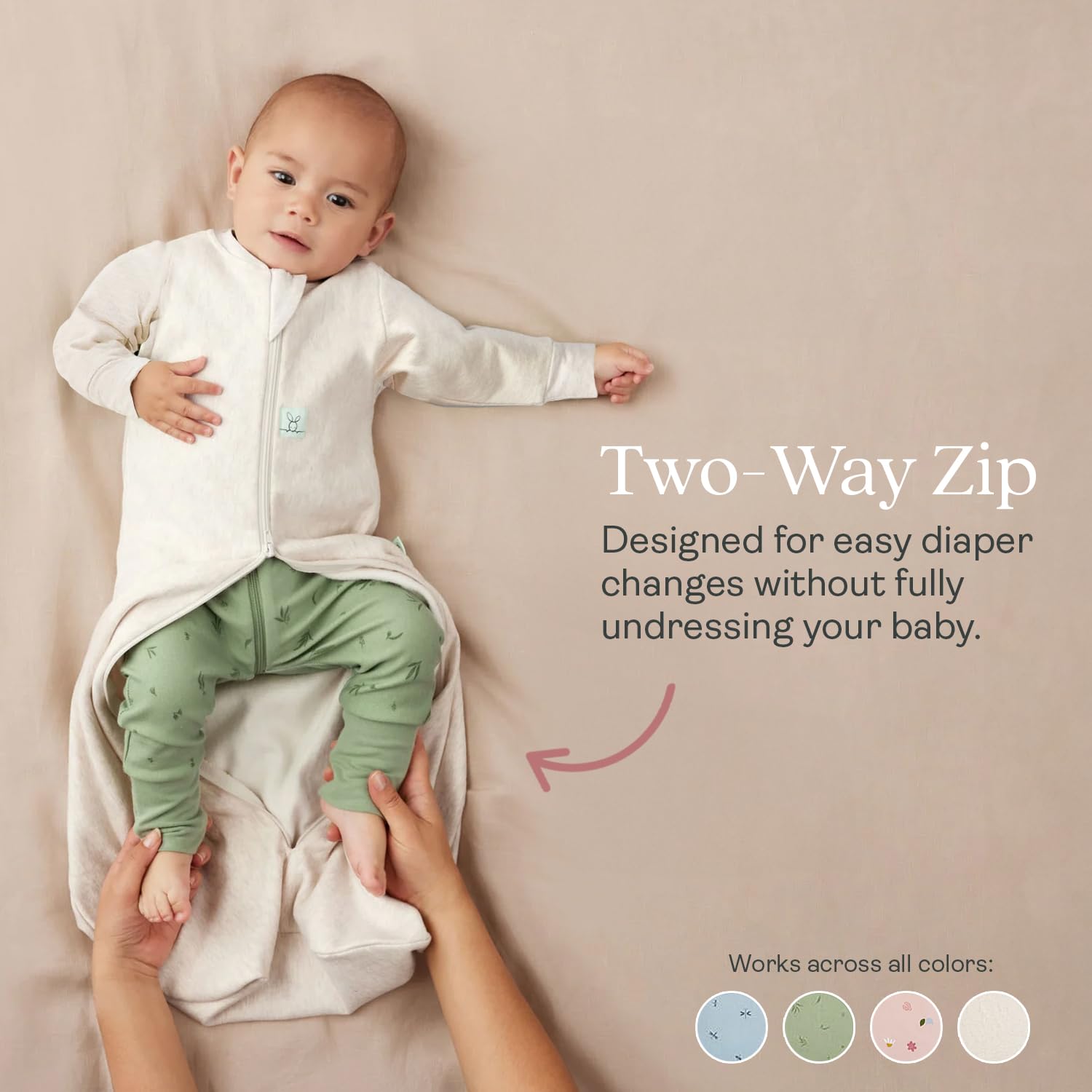 ergoPouch Jersey Sleeping Bag 1.0 TOG – Arms-Out Baby Sleep Sack, Ideal Transition from Swaddling, Slim Fit Keeps Baby Secure & Comfortable, Soft Breathable Fabric (3–12 Months, Daisies) - Image 3